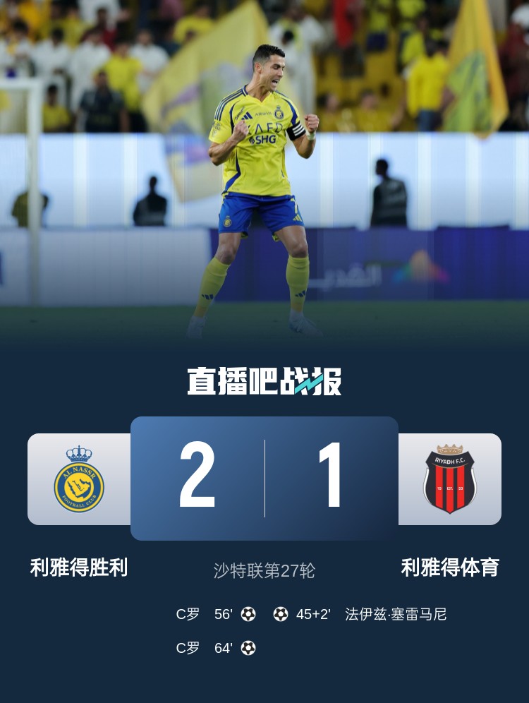 利雅得勝利達成沙特職業(yè)聯(lián)賽900球里程碑，僅少于新月